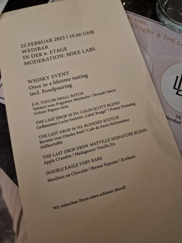 We were recently asked to take part in a truly exceptional whisky and whiskey tasting @kadewe_diesechste in Berlin. A stellar line up of five magnificent Scotch and American Whiskeys, including our own Signature Blends from both @scotchwhiskycolin and @drewmayville, the pours were accompanied by equally stellar paired dishes.

Thanks for having us: it was truly a night to remember.

____

#remarkablespirits #rarespirits #thelastdrop #lastdropdistillers #scotchwhisky #blendedscotchwhisky #beforethereisnomore #masterblender #limitededition #raretreasures #whiskeygram #instawhisky #威士忌酒 #ウィスキー #위스키
